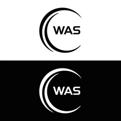 WAS set ,WAS logo. W A S design. White WAS letter. WAS, W A S letter logo design. Initial letter WAS letter logo set, linked circle uppercase monogram logo. W A S letter logo vector design.	