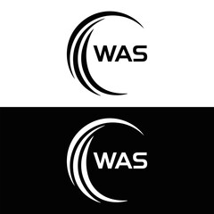WAS set ,WAS logo. W A S design. White WAS letter. WAS, W A S letter logo design. Initial letter WAS letter logo set, linked circle uppercase monogram logo. W A S letter logo vector design.	