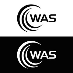 WAS set ,WAS logo. W A S design. White WAS letter. WAS, W A S letter logo design. Initial letter WAS letter logo set, linked circle uppercase monogram logo. W A S letter logo vector design.	