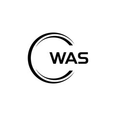 WAS set ,WAS logo. W A S design. White WAS letter. WAS, W A S letter logo design. Initial letter WAS letter logo set, linked circle uppercase monogram logo. W A S letter logo vector design.	