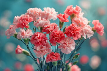 Fototapeta premium carnation flowers in pink and red for Mother's Day love gift
