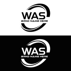 WAS set ,WAS logo. W A S design. White WAS letter. WAS, W A S letter logo design. Initial letter WAS letter logo set, linked circle uppercase monogram logo. W A S letter logo vector design.	