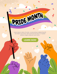 Pride month poster vector