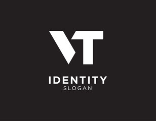 Monogram letter VT logo vector