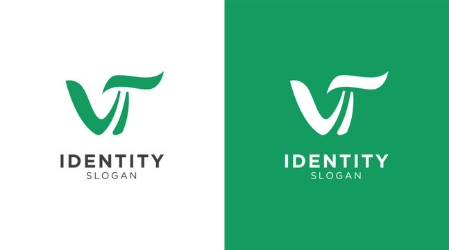 Monogram letter VT logo vector