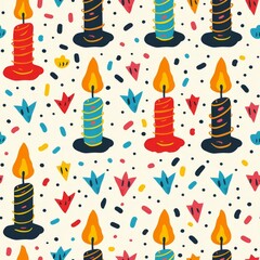 Simple Seamless Birthday Themed Pattern

