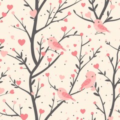 Simple Seamless Cute Valentine's Day Pattern in Light Pink


