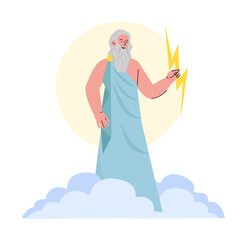 Zeus with lightning vector