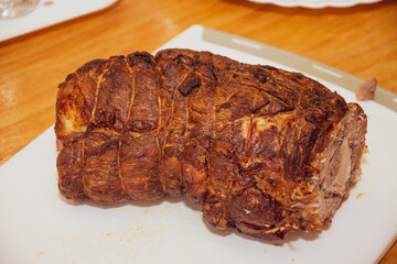 Honey Garlic Pork Tenderloin Recipe , oven-roasted pork roll