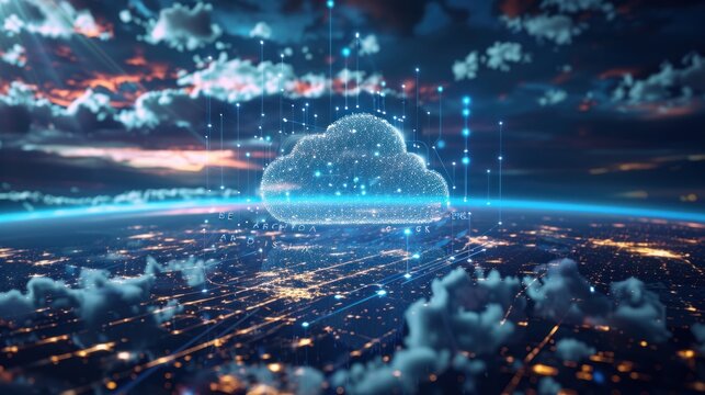 cloud computing Where the virtual landscape provides scalable infrastructure It facilitates the smooth exchange of data and storage on a global scale.