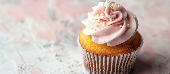 Baby shower cupcake with space for text on the side