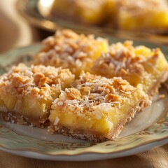 plate of Tropical Paradise Pineapple Bliss Bars