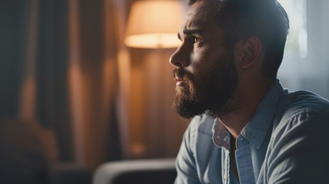 A man speaks openly during a therapy session revealing vulnerabilities and working through them with his the.