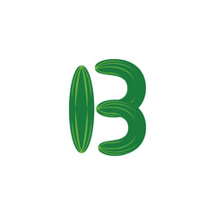 Letter B cucumber logo icon vector template eps