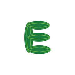 Letter E cucumber logo icon vector template eps
