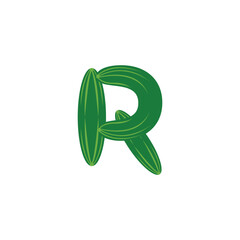 Letter R cucumber logo icon vector template eps