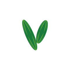 Letter V cucumber logo icon vector template eps