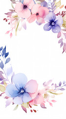 Watercolor floral border