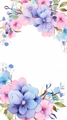 Watercolor floral border