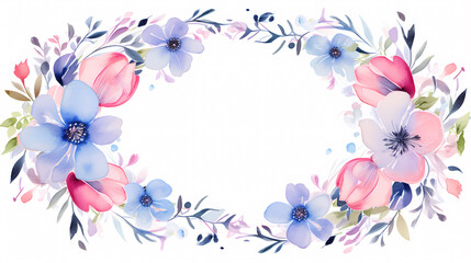 Watercolor floral border