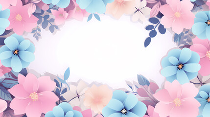 Fototapeta premium Watercolor floral border