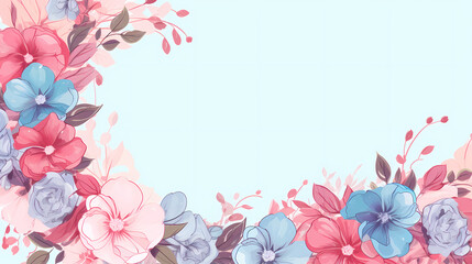 Obraz premium Watercolor floral border