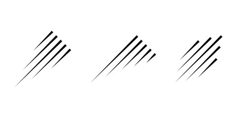 Fast Speed Lines Vector. Speed Manga Comic Vector Icons Set. Speed Effect Vector
