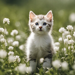 cat on the grass