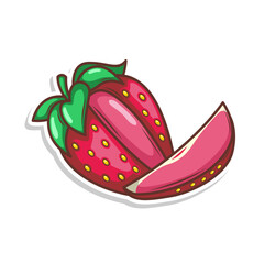hand draw strawberry fruit illustration art

