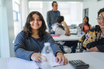 portrait of a hispanic woman in college 