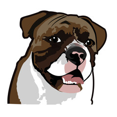French Bulldog Vector Illustration with Spotted Nose and Tongue Out - Cute Pet Portrait Design