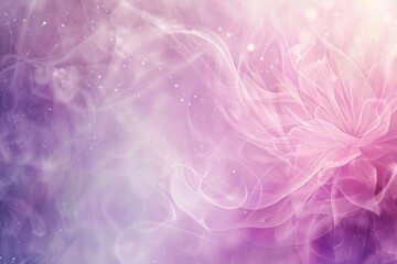 Ethereal Bloom: Soft Pink Floral Essence on Dreamy Purple Background