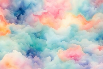 Fototapeta premium A colorful cloud filled with blue, pink, and yellow