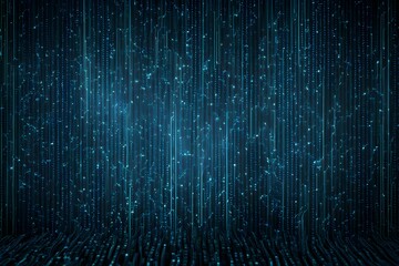 A blue background with a lot of lines and dots