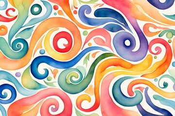 Fototapeta premium A colorful painting with swirls and circles