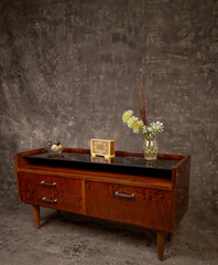 old vintage furniture on a gray background