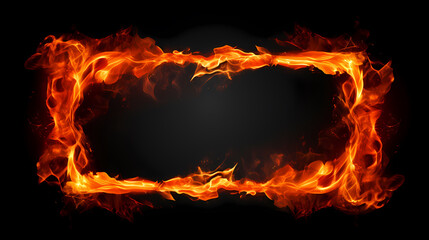 Square frame made of fire