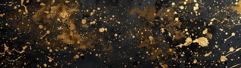 Luxury gold particles splash on black background.