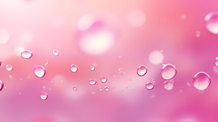 Pink background with bubbles floating in the air