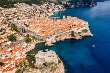 Fort Lovrijenac of Dubrovnik city of Croatia. Lovrijenac fortress, over the West Harbour. Dubrovnik...