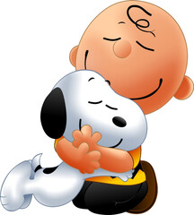 best friends cartoon child and puppy illustration