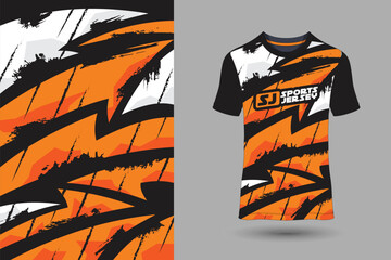 Orange sports jersey for soccer, downhill, cycling, football, gaming, running