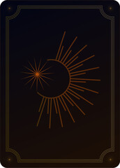 かけた太陽神秘的で不思議な占いカード・フレーム素材
