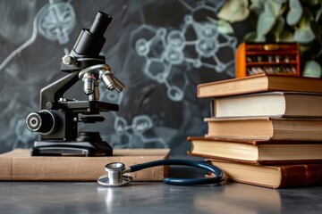 Medical education concept with books