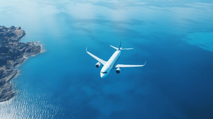 airplane in the blue sky