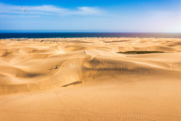 View of the Natural Reserve of Dunes of Maspalomas, in Gran Canaria, Canary Islands, Spain....