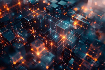 Obraz premium The image is a representation of a neural network