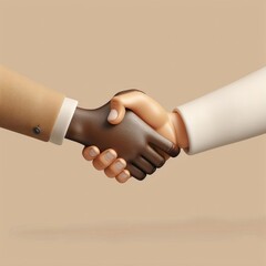 Craft a 3D illustration of a handshake between business partners, AI Generative