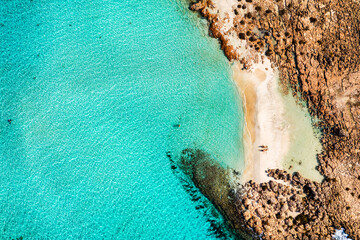Aerial view of beautiful Nissi beach in Ayia Napa, Cyprus. Nissi beach in Ayia Napa famous tourist...