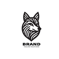 Deer black and white logo